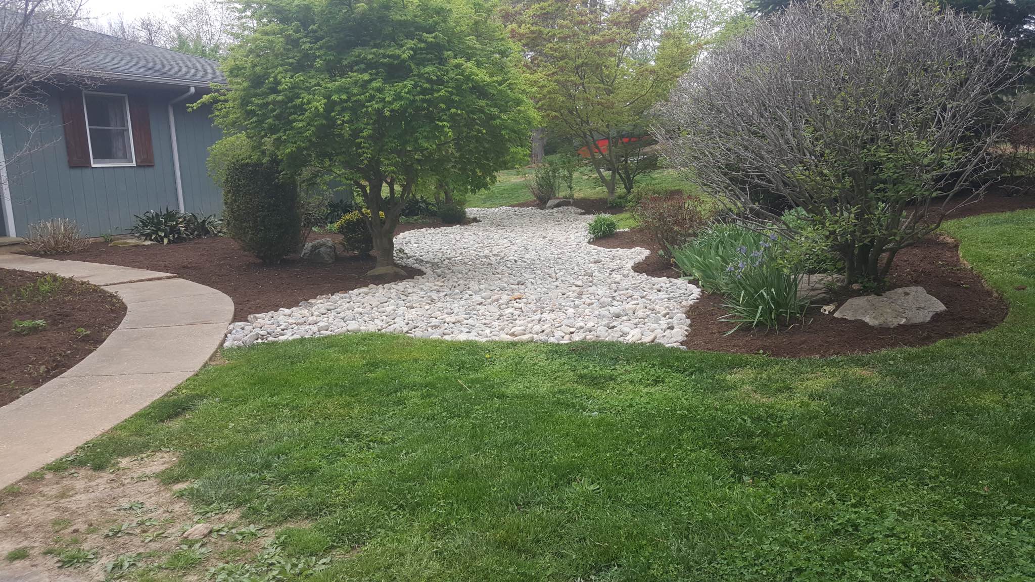 Planting lawns, creating gardens and hardscaping.