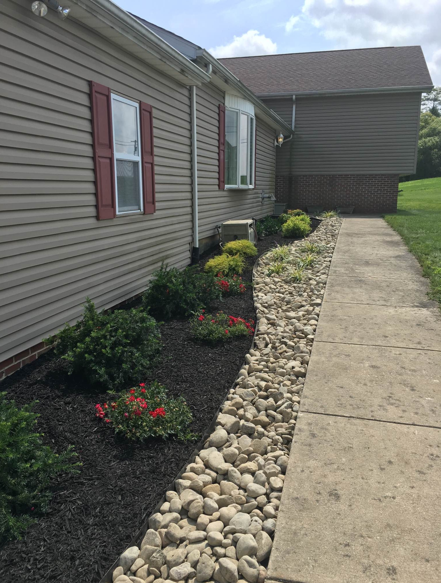 Planting lawns, creating gardens and hardscaping.